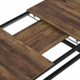 HAWKINS uitschuifbare rechthoekige eettafel 6-10 personen donker hout 160-200 cm