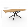 INES uitschuifbare eettafel 6-10 personen hout en zwart 160-200 cm