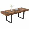 PHOENIX uitschuifbare rechthoek eettafel met HAWKINS blad voor 6-10 personen donker hout 160-200 cm