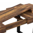 PHOENIX uitschuifbare rechthoek eettafel met HAWKINS blad voor 6-10 personen donker hout 160-200 cm