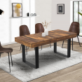 PHOENIX uitschuifbare rechthoek eettafel met HAWKINS blad voor 6-10 personen donker hout 160-200 cm