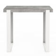 Table haute de bar PHOENIX effet béton et blanc 113 cm