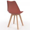 Set van 6 Scandinavische stoelen SARA - mix van terracotta x3 en beige x3