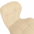 Set van 4 beige fluwelen ROBINE stoelen met zwarte poten