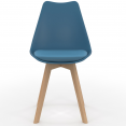 Set van 6 SARA Scandinavische stoelen mix kleur blauw x2, lichtgrijs, donkergrijs x2, geel