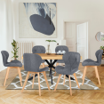 Set van 6 donkergrijze stoffen ROBINE eetkamerstoelen