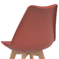 Set van 6 Scandinavische stoelen SARA - mix van terracotta x3 en beige x3