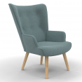 Fauteuil scandinave IVAR en tissu vert eucalyptus