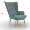 Scandinavische IVAR fauteuil in eucalyptusgroene stof