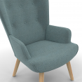 Fauteuil scandinave IVAR en tissu vert eucalyptus