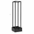 Range bûches vertical acier noir H. 125 cm avec tiroir