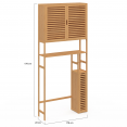 Meuble WC 3 en 1 avec armoires de rangement bambou BEA