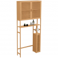 Meuble WC 3 en 1 avec armoires de rangement bambou BEA