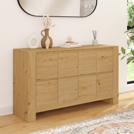 ALABAMA 4-deurs dressoir in eiken look 140 cm