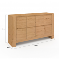 Buffet 140 cm ALABAMA 4 portes bois façon chêne