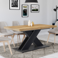 ALICIA uitschuifbare eettafel 6-10 personen hout en zwart 160-200 cm