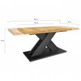 Table à manger extensible rectangle ALICIA 6-10 personnes bois et noir 160-200 cm