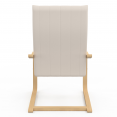 CLYDE beukenhouten fauteuil met beige stoffen kussen