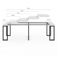 Table console extensible ALASKA 10 personnes 235 cm effet marbre blanc