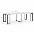 Table console extensible ALASKA 10 personnes 235 cm effet marbre blanc