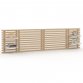 AVA 240 CM licht houten latten-hoofdbord met witte planken