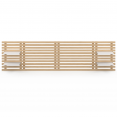 AVA 240 CM licht houten latten-hoofdbord met witte planken