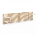 AVA 240 CM licht houten latten-hoofdbord met witte planken