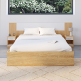 Tête de lit SAPA chevets modulables pour lit 140, 160 ou 180 cm bois et blanc