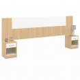 Tête de lit SAPA chevets modulables pour lit 140, 160 ou 180 cm bois et blanc