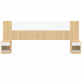 Tête de lit SAPA chevets modulables pour lit 140, 160 ou 180 cm bois et blanc