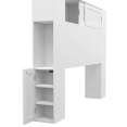 Tête de lit SALEM 145 CM avec rangements fermés et niches blanc