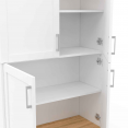 Buffet haut H. 125 cm VITO 4 portes blanc et bois