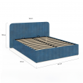 ALBA tweepersoons kistbed met hoofdeinde 140 x 190 cm blauw fluweel