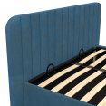 ALBA tweepersoons kistbed met hoofdeinde 140 x 190 cm blauw fluweel