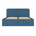 ALBA tweepersoons kistbed met hoofdeinde 140 x 190 cm blauw fluweel