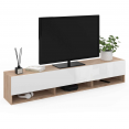 ELIO 2-deurs TV-hangelement met houten en witte planken 180 cm