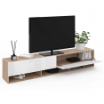 ELIO 2-deurs TV-hangelement met houten en witte planken 180 cm