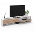 ELIO 2-deurs TV-hangelement met wit en houten planken 180 cm