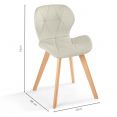 Set van 4 beige stoffen ROBINE eetkamerstoelen