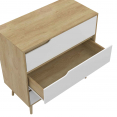 HELSINKI Commode met 3 laden 80 cm Scandinavisch hout en wit