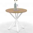 ALIX ronde eettafel voor 2 tot 4 personen, hout en witte spinpoot 80 cm