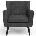 Fauteuil scandinave ANITA en velours gris anthracite