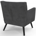 ANITA Scandinavische fauteuil in antracietgrijs fluweel