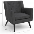 ANITA Scandinavische fauteuil in antracietgrijs fluweel