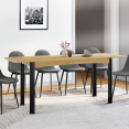 JUNE uitschuifbare eettafel 6-10 personen hout en zwart 150-190 cm