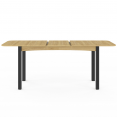 JUNE uitschuifbare eettafel 6-10 personen hout en zwart 150-190 cm