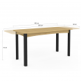 JUNE uitschuifbare eettafel 6-10 personen hout en zwart 150-190 cm