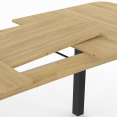 JUNE uitschuifbare eettafel 6-10 personen hout en zwart 150-190 cm