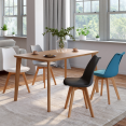 Set van 4 SARA Scandinavische gemixte stoelen donkergrijs, lichtgrijs, wit en blauw