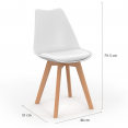 Set van 4 SARA Scandinavische gemixte stoelen donkergrijs, lichtgrijs, wit en blauw